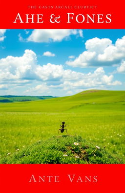 A picturesque book cover featuring a vast, serene meadow that stretches towards the horizon under a bright, blue sky with fluffy white clouds