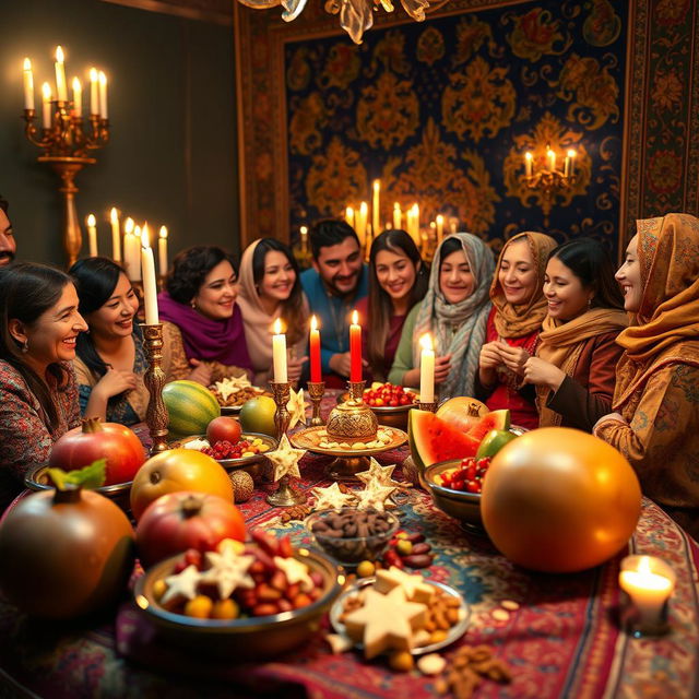 A beautiful and festive setting for Shab-e Yalda, the Persian winter solstice celebration