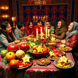 A beautiful and festive setting for Shab-e Yalda, the Persian winter solstice celebration