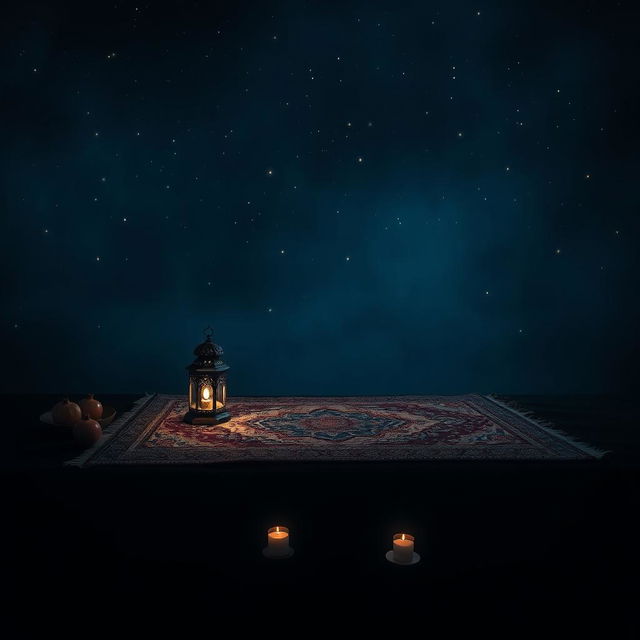 A moody and atmospheric representation of the darkness of Shab-e Yalda, the Persian winter solstice