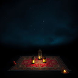 A moody and atmospheric representation of the darkness of Shab-e Yalda, the Persian winter solstice