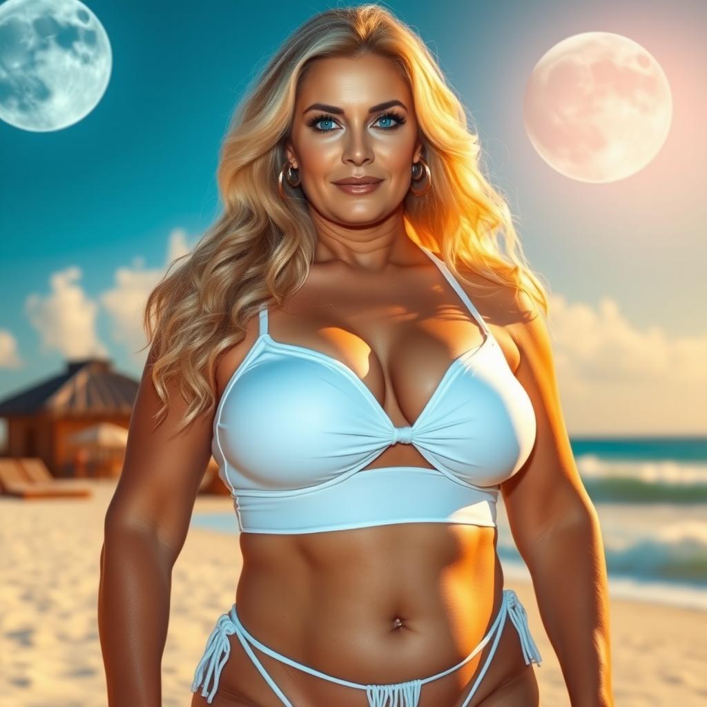 A full-body image of a mature woman, age around 45, beautiful and sexy