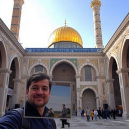 A serene scene within the Al-Aqsa Mosque, showcasing the magnificent architecture and the vibrant history of the sacred site