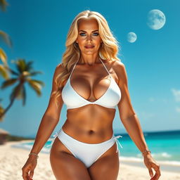 A full-body image of a mature woman, age around 45, beautiful and sexy