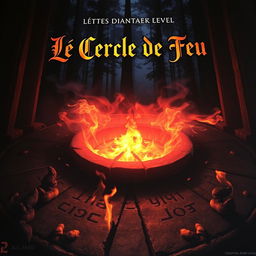 A visually striking book cover for a fantasy novel titled 'Le Cercle de Feu'