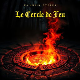 A visually striking book cover for a fantasy novel titled 'Le Cercle de Feu'