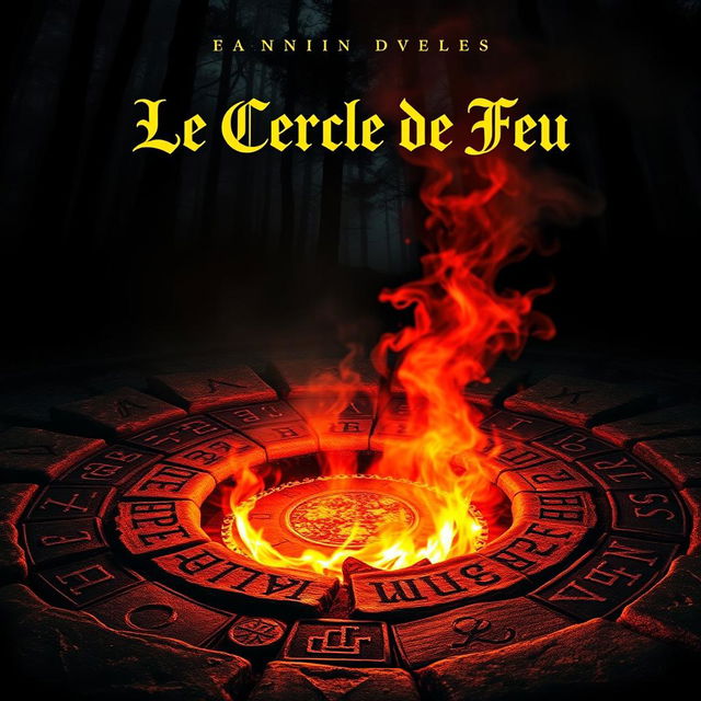 A visually striking book cover for a fantasy novel titled 'Le Cercle de Feu'