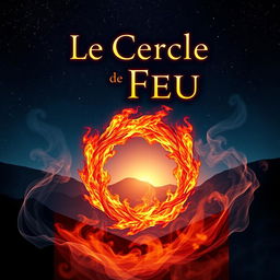 A captivating book cover for a fantasy novel titled 'Le Cercle de Feu'