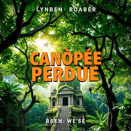 An intriguing book cover for a novel titled 'Canopée Perdue'