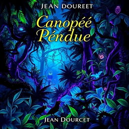 A stunning book cover for the novel titled 'Canopée Perdue' by Jean Dourcet
