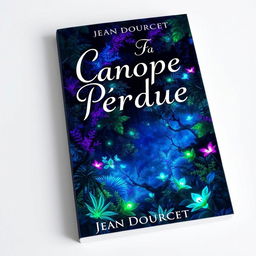 A captivating book cover for the novel 'Canopée Perdue' by Jean Dourcet