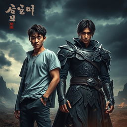 A dynamic and intense scene featuring Kim Dokja and Yoo Joonghyuk from 'Omniscient Reader's Viewpoint