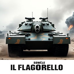 A concept design for a powerful tank named 'Il Flagello' (The Scourge), featuring a robust and intimidating appearance