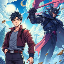 A captivating manhwa-style wallpaper depicting Kim Dokja and Yoo Joonghyuk from 'Omniscient Reader's Viewpoint