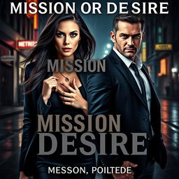 A captivating book cover for a dark romance titled 'MISSION OR DESIRE'
