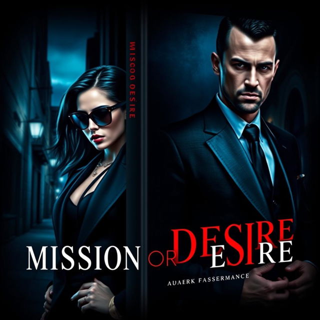 A captivating book cover for a dark romance novel titled 'MISSION OR DESIRE'