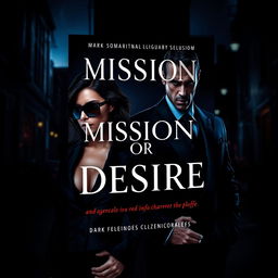 A captivating book cover for a dark romance novel titled 'MISSION OR DESIRE'