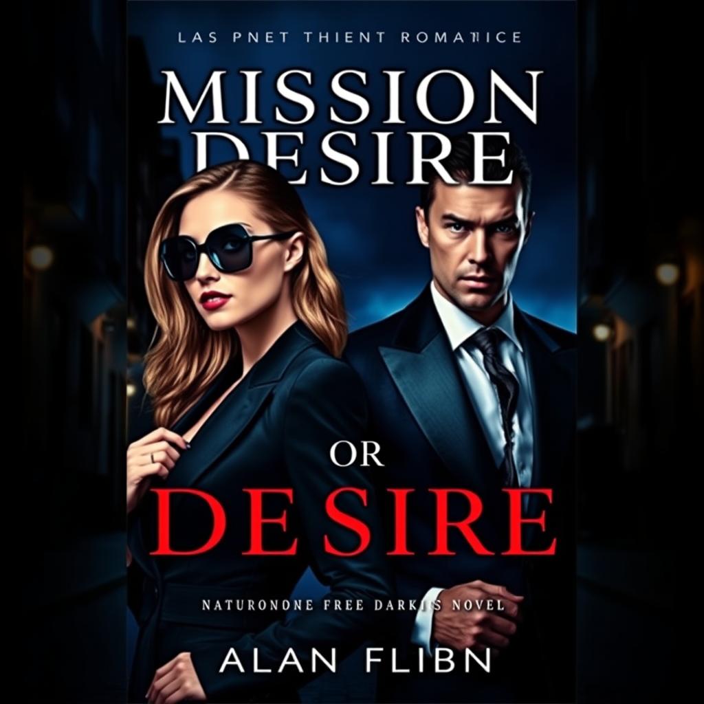 A captivating book cover for a dark romance novel titled 'MISSION OR DESIRE'