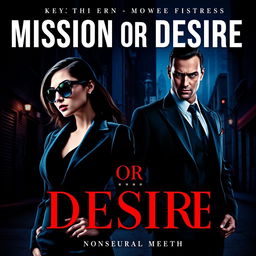 A captivating book cover for a dark romance novel titled 'MISSION OR DESIRE'