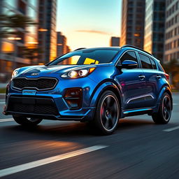 A modified Kia Sportage SUV showcasing an active and sporty design