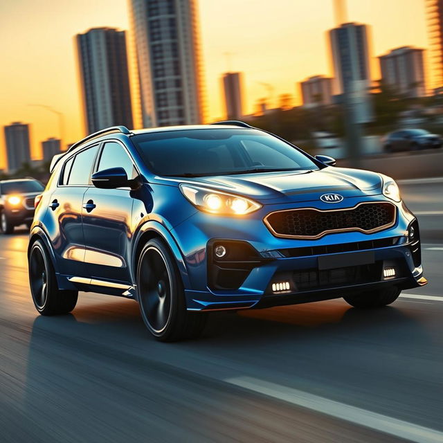 A modified Kia Sportage SUV showcasing an active and sporty design