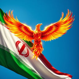 A vibrant depiction of the Iranian flag, with its iconic green, white, and red stripes