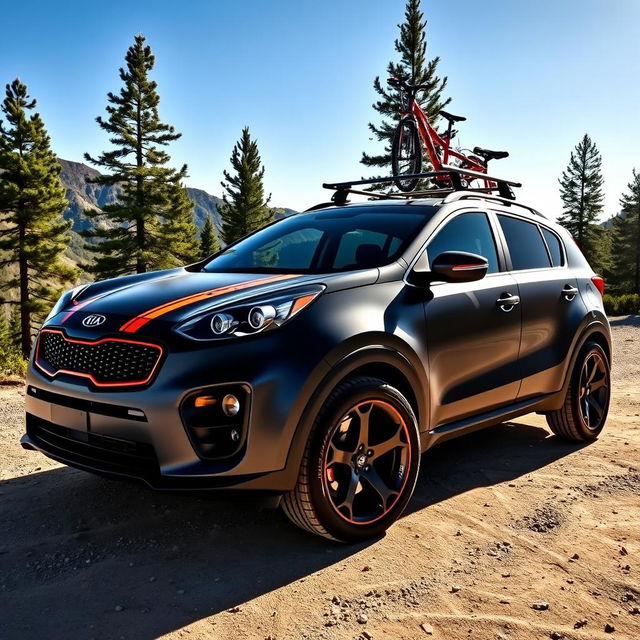 A modified Kia Sportage, showcasing an active lifestyle theme