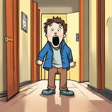 The hooray henry bravely ventured into the haunted house, but his high-pitched scream echoed through the halls.