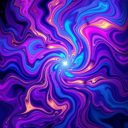 A stunning and unique abstract image with vibrant colors swirling together, featuring dynamic shapes and patterns that create a sense of movement