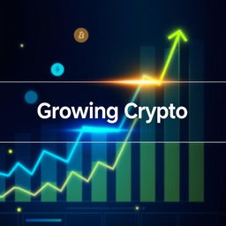 A sleek and modern YouTube banner for a professional trading channel named 'Growing Crypto'