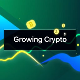 A sleek and modern YouTube banner for a professional trading channel named 'Growing Crypto'
