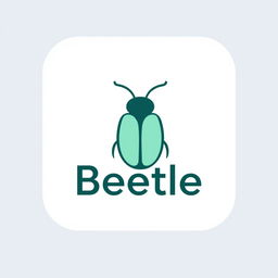 A sleek and modern logo design for an app named 'Beetle', focused on connecting parents