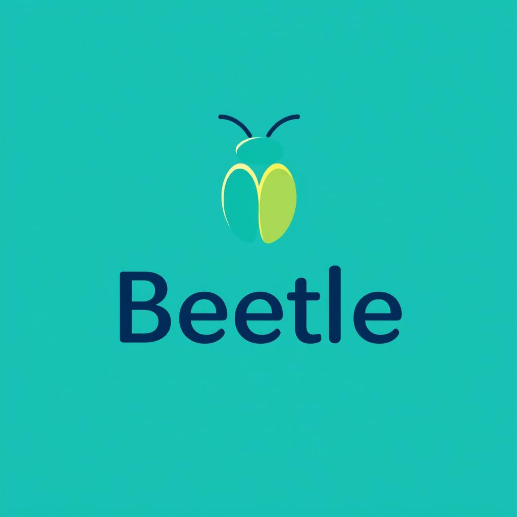 A unique and modern logo design for an app called 'Beetle', aimed at connecting parents