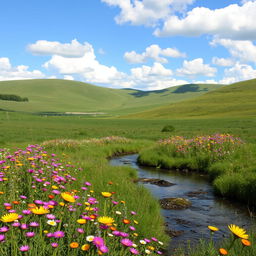 An empty landscape that showcases a serene, picturesque view