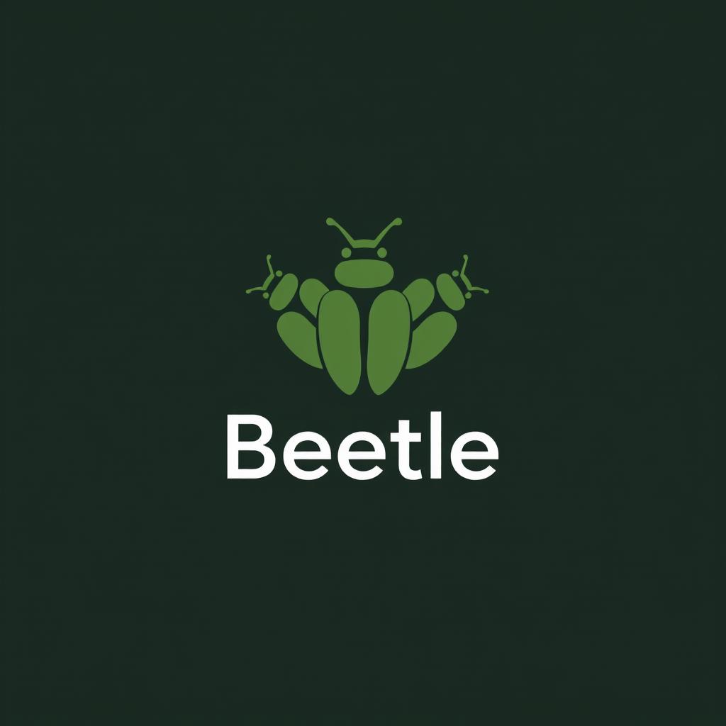 A unique and modern logo design for an app called 'Beetle', which creatively represents several stylized beetles coming together to form a cohesive and simple logo