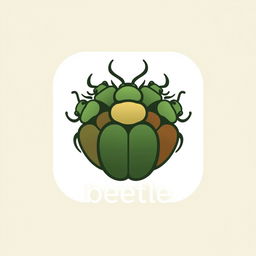 A unique and modern logo design for an app called 'Beetle', which creatively represents several stylized beetles coming together to form a cohesive and simple logo