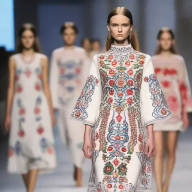 The fashion designer showcased a collection inspired by traditional Hungarian embroidery.
