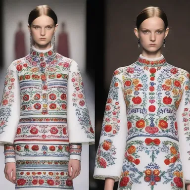 The fashion designer showcased a collection inspired by traditional Hungarian embroidery.