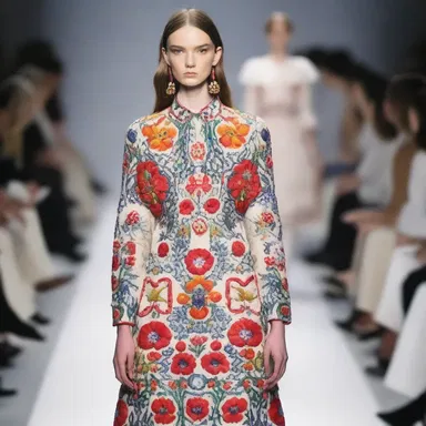 The fashion designer showcased a collection inspired by traditional Hungarian embroidery.