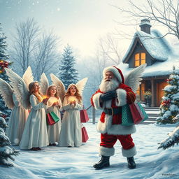 A charming winter wonderland scene filled with enchanting Christmas magic