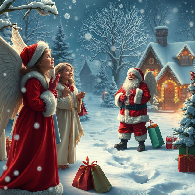 A charming winter wonderland scene filled with enchanting Christmas magic