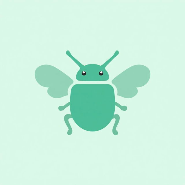 A simple and modern logo design featuring a beetle in mint green, tailored for a mobile app