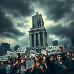 A dramatic and thought-provoking depiction of the harsh realities of the financial system, focusing on themes of transparency and its impacts on society
