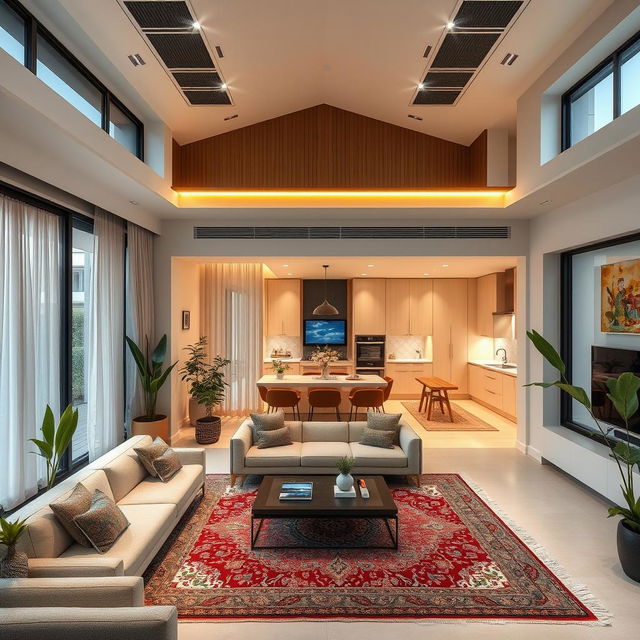 A modern Iranian smart home showcasing advanced technology