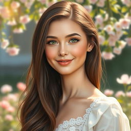 A realistic portrait of a woman inspired by a detailed drawing, capturing fine facial features and soft expressions