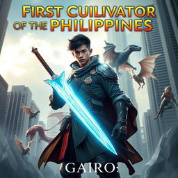 A striking book cover depicting a young Filipino male warrior in modern attire, seamlessly blending traditional Filipino elements with contemporary warrior gear