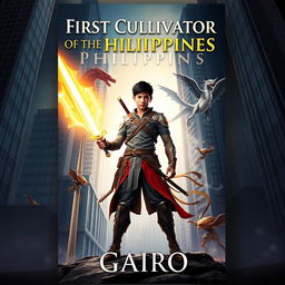 A striking book cover depicting a young Filipino male warrior in modern attire, seamlessly blending traditional Filipino elements with contemporary warrior gear
