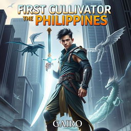 A striking book cover depicting a young Filipino male warrior in modern attire, seamlessly blending traditional Filipino elements with contemporary warrior gear