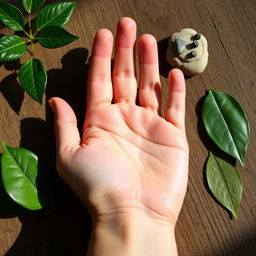 A close-up shot of a left hand, showcasing intricate details like smooth skin, delicate fingers, and manicured nails