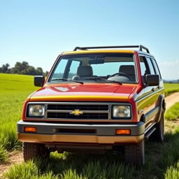 A vibrant and detailed representation of a 1996 Chevrolet Vitara, showcasing its classic SUV design